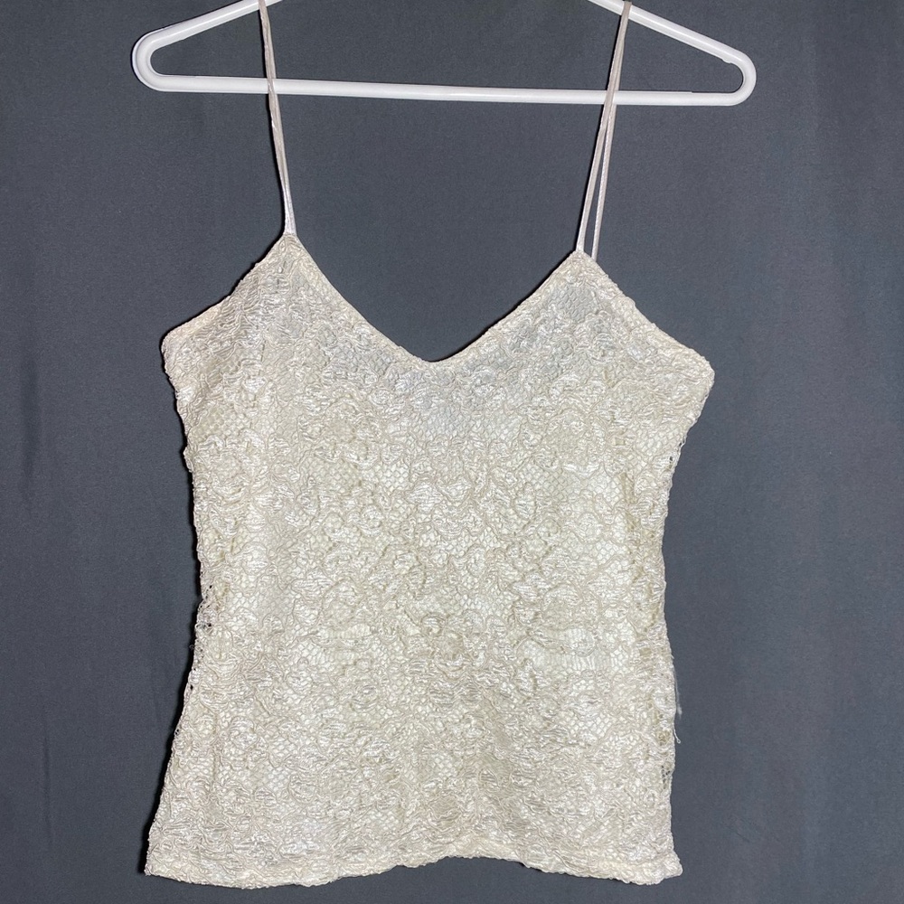 circa 2000 y2k lace spaghetti strap tank🍦